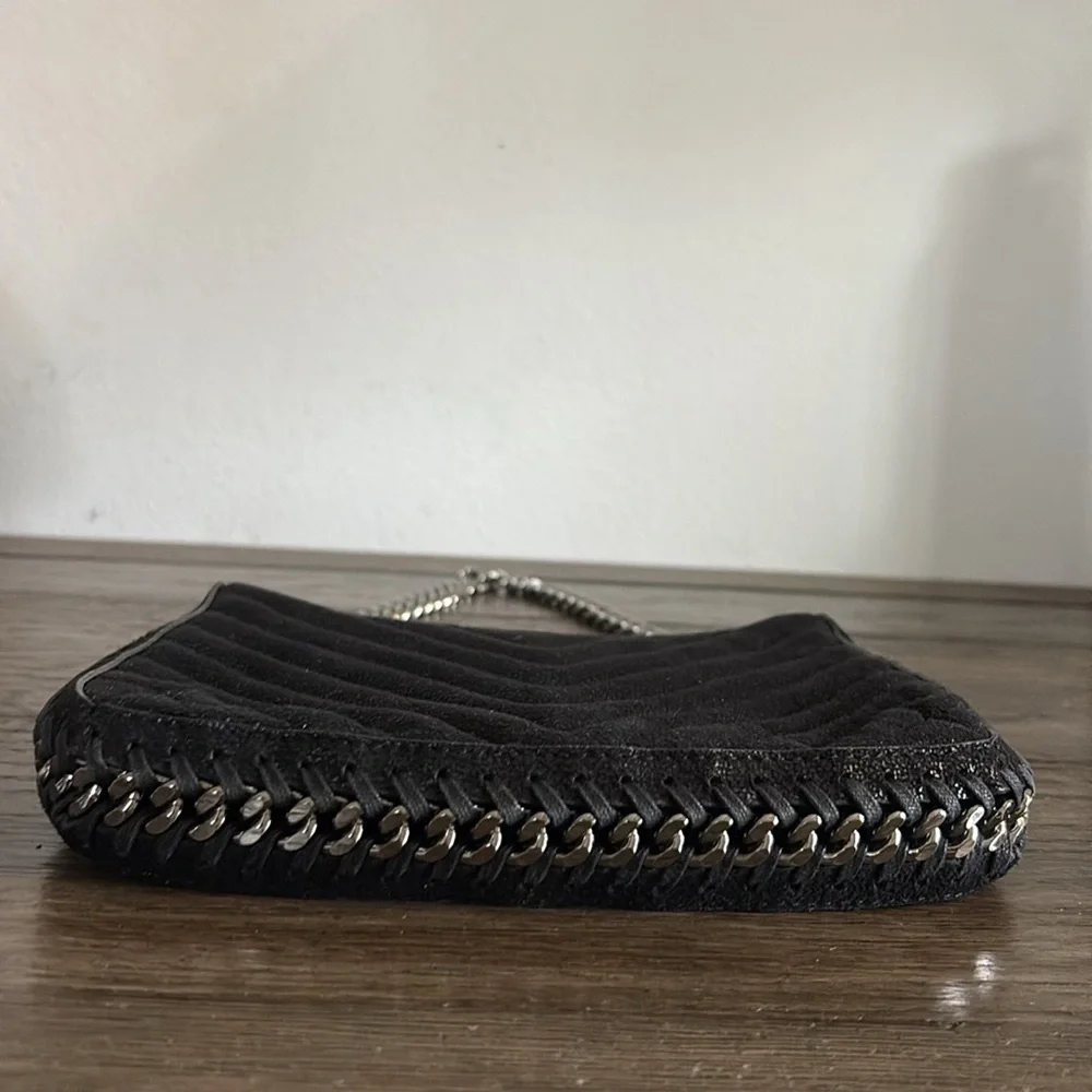 EUC [Stella McCartney] Falabella Quilted Zip Close Chain Shoulder Black Handbag - Picture 8 of 16